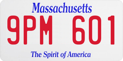 MA license plate 9PM601