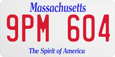 MA license plate 9PM604