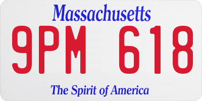MA license plate 9PM618