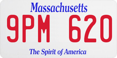 MA license plate 9PM620