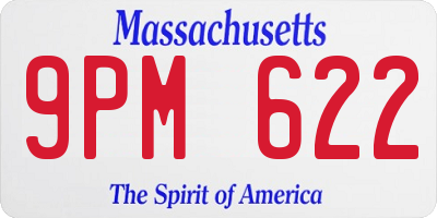 MA license plate 9PM622