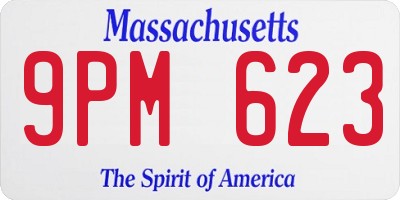 MA license plate 9PM623
