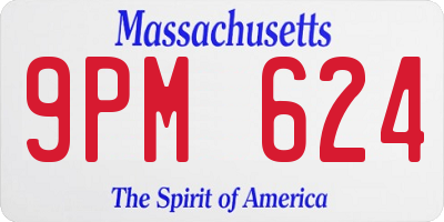 MA license plate 9PM624
