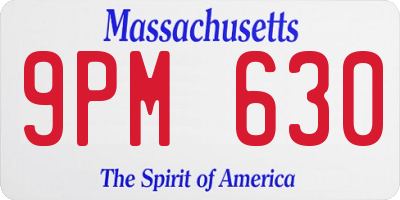MA license plate 9PM630
