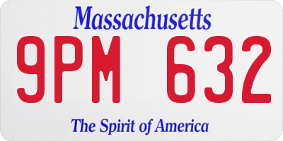 MA license plate 9PM632