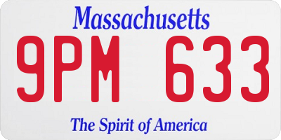 MA license plate 9PM633