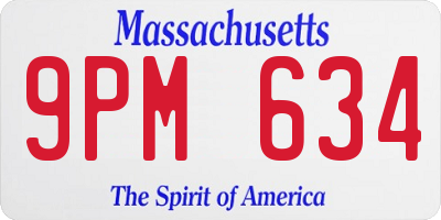 MA license plate 9PM634