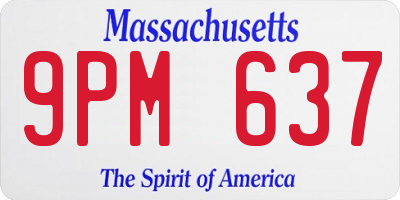 MA license plate 9PM637
