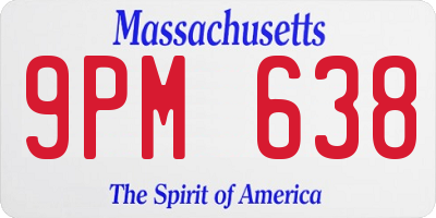MA license plate 9PM638