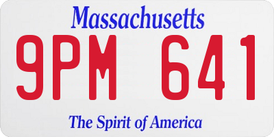 MA license plate 9PM641