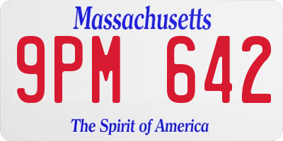 MA license plate 9PM642
