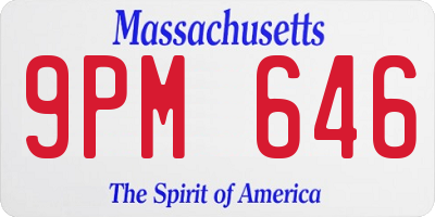 MA license plate 9PM646