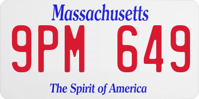 MA license plate 9PM649