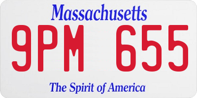 MA license plate 9PM655