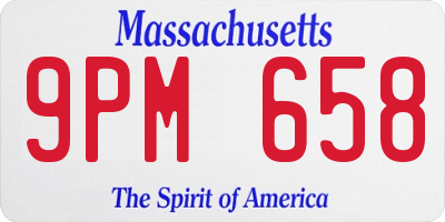 MA license plate 9PM658
