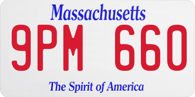 MA license plate 9PM660