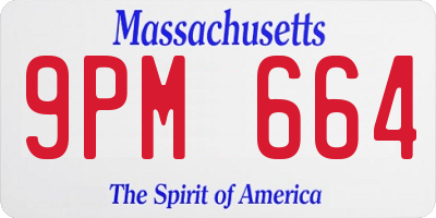 MA license plate 9PM664