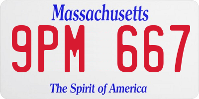 MA license plate 9PM667