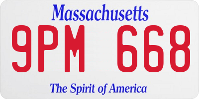 MA license plate 9PM668