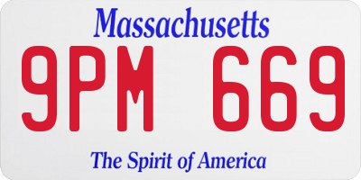 MA license plate 9PM669