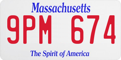 MA license plate 9PM674