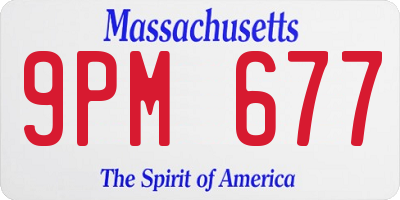 MA license plate 9PM677