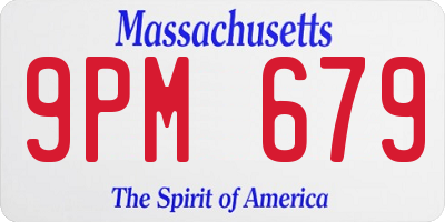 MA license plate 9PM679