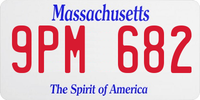 MA license plate 9PM682