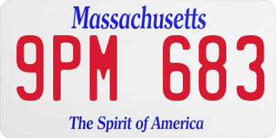MA license plate 9PM683
