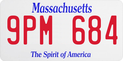 MA license plate 9PM684