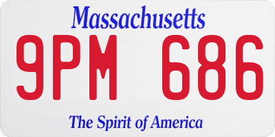 MA license plate 9PM686