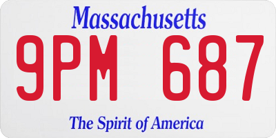 MA license plate 9PM687