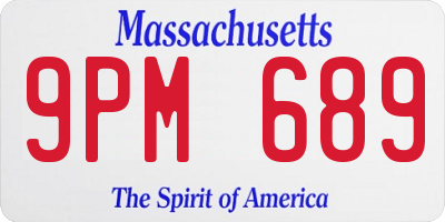 MA license plate 9PM689