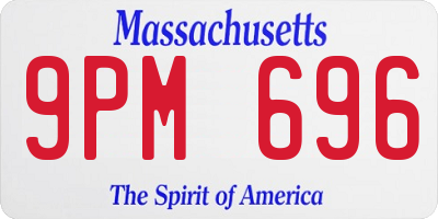 MA license plate 9PM696