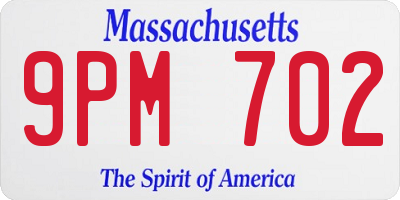 MA license plate 9PM702