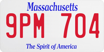 MA license plate 9PM704