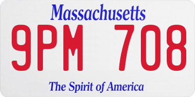 MA license plate 9PM708