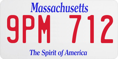 MA license plate 9PM712