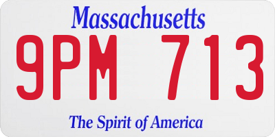 MA license plate 9PM713