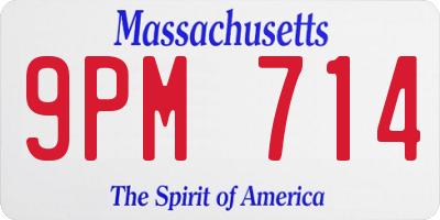 MA license plate 9PM714