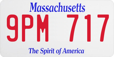 MA license plate 9PM717