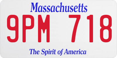 MA license plate 9PM718