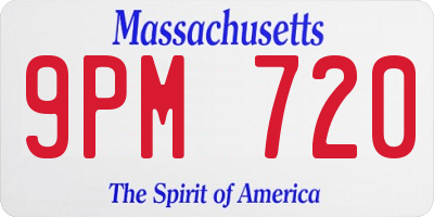 MA license plate 9PM720