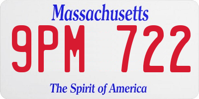 MA license plate 9PM722