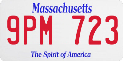 MA license plate 9PM723