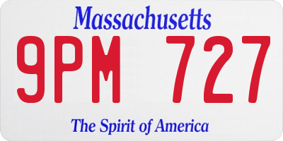 MA license plate 9PM727