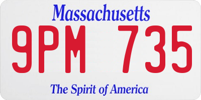 MA license plate 9PM735