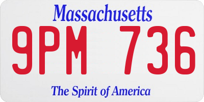 MA license plate 9PM736