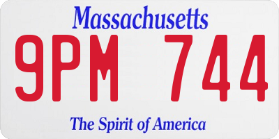 MA license plate 9PM744