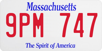 MA license plate 9PM747